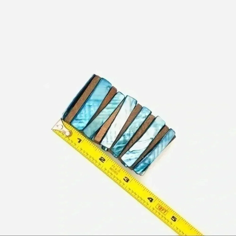 Fashion bracelet-blueish and wooden combo